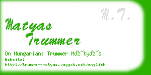 matyas trummer business card